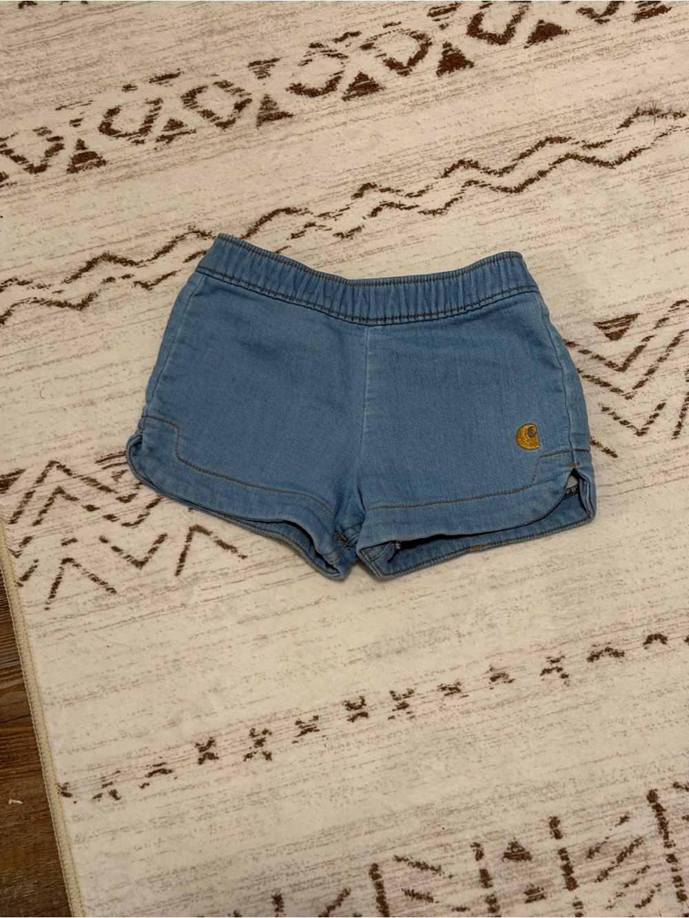 Toddler Girl Carhartt Light Blue Denim Pull-On Shorts